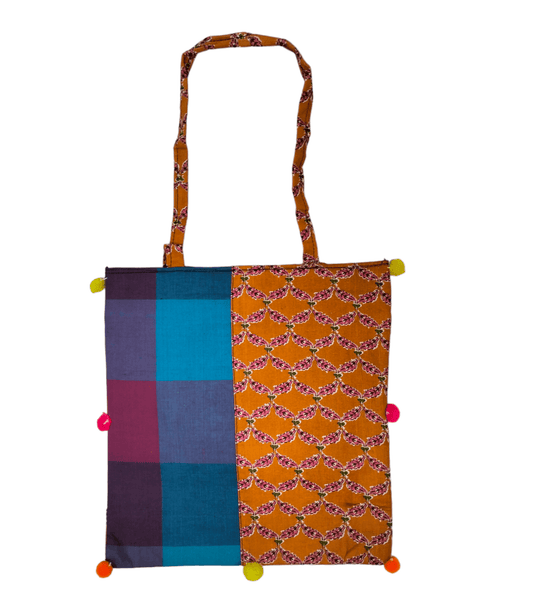 Stylish colorful traditional shantiniketan tote bag for women big size with zip - AP BAG BHANDAR