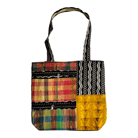 Stylish colorful cotton shantiniketan tote bag for women with zipper - AP BAG BHANDAR
