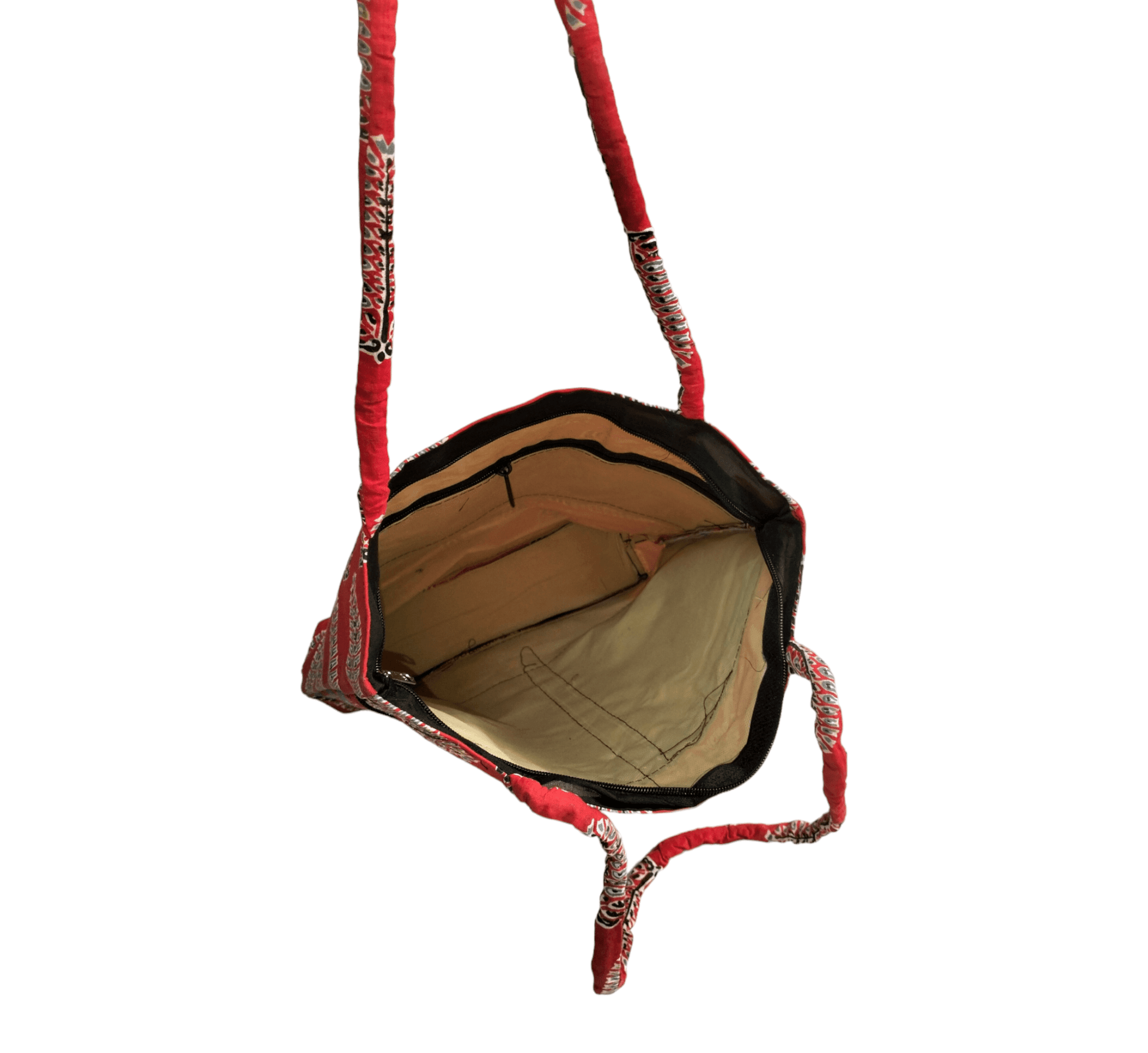 Stylish colorful cotton shantiniketan tote bag for women with zipper - AP BAG BHANDAR