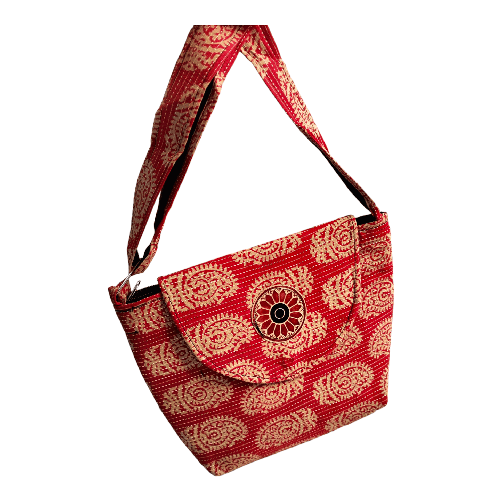 Stylish colorful traditional shantiniketan cotton sling bag for women - AP BAG BHANDAR
