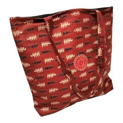 Stylish colorful cotton shantiniketan tote bag for women with zipper - AP BAG BHANDAR