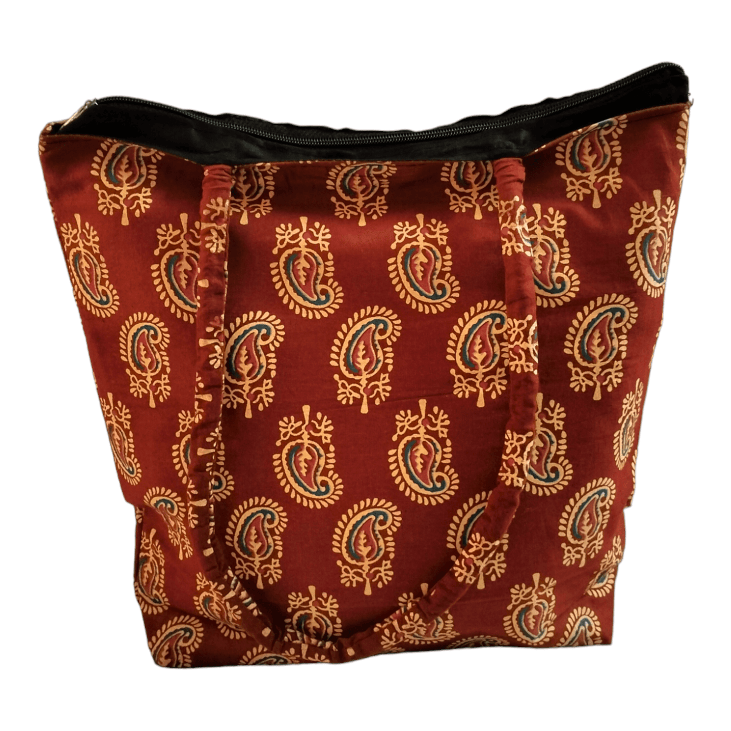 Stylish colorful cotton shantiniketan tote bag for women with zipper - AP BAG BHANDAR