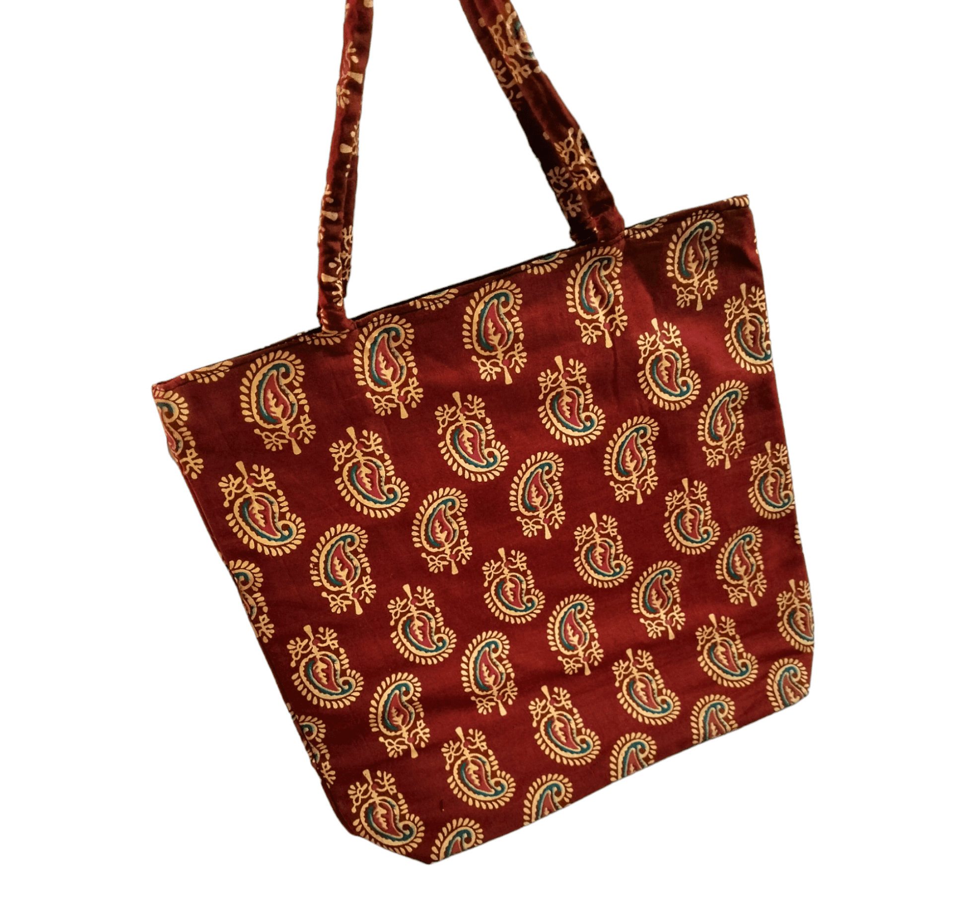 Stylish colorful cotton shantiniketan tote bag for women with zipper - AP BAG BHANDAR