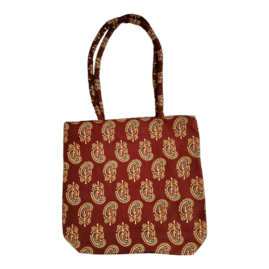 Stylish colorful cotton shantiniketan tote bag for women with zipper - AP BAG BHANDAR