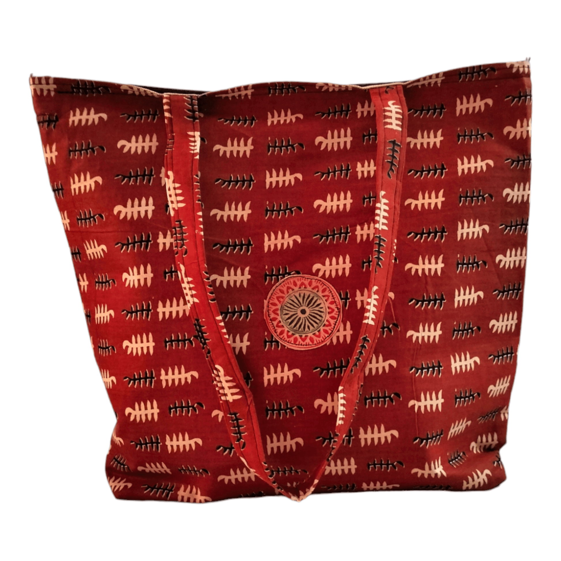 Stylish colorful cotton shantiniketan tote bag for women with zipper - AP BAG BHANDAR