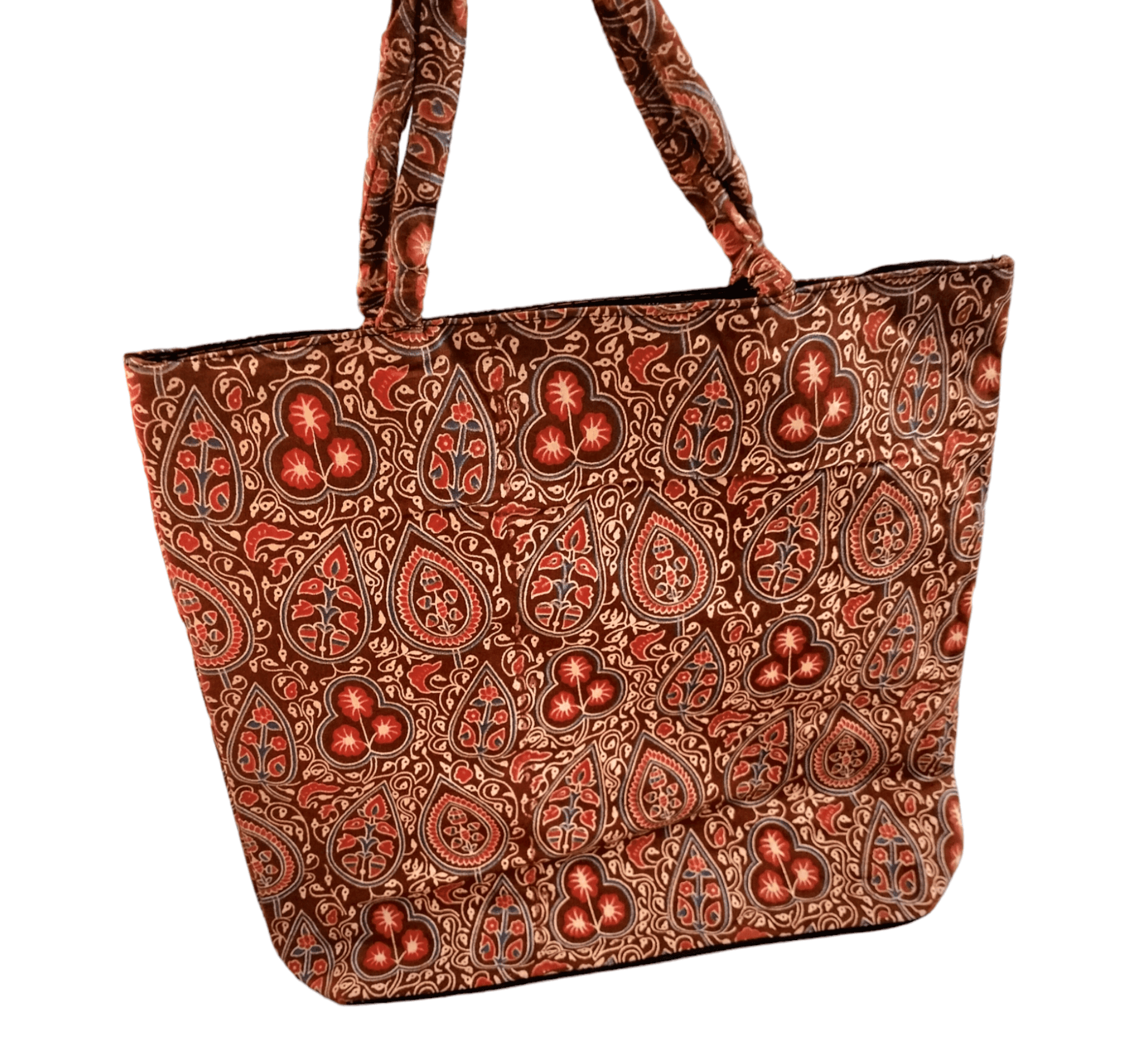 Stylish colorful cotton shantiniketan tote bag for women with zipper - AP BAG BHANDAR