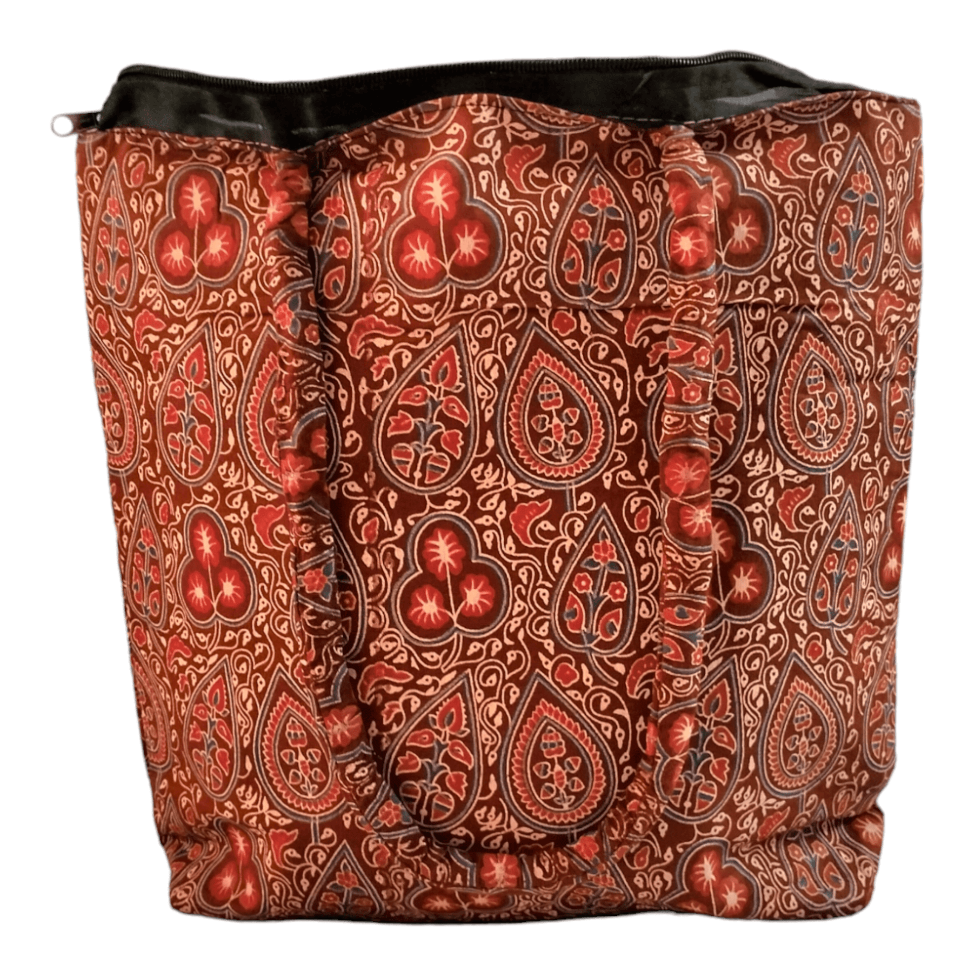 Stylish colorful cotton shantiniketan tote bag for women with zipper - AP BAG BHANDAR
