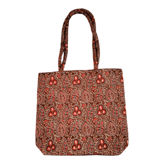 Stylish colorful cotton shantiniketan tote bag for women with zipper - AP BAG BHANDAR