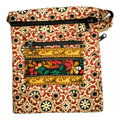 Colorful Shantiniketan Cotton Cloth Sling Bag - Handcrafted Indian Boho Style - AP BAG BHANDAR