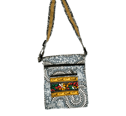 Colorful Shantiniketan Cotton Cloth Sling Bag - Handcrafted Indian Boho Style - AP BAG BHANDAR