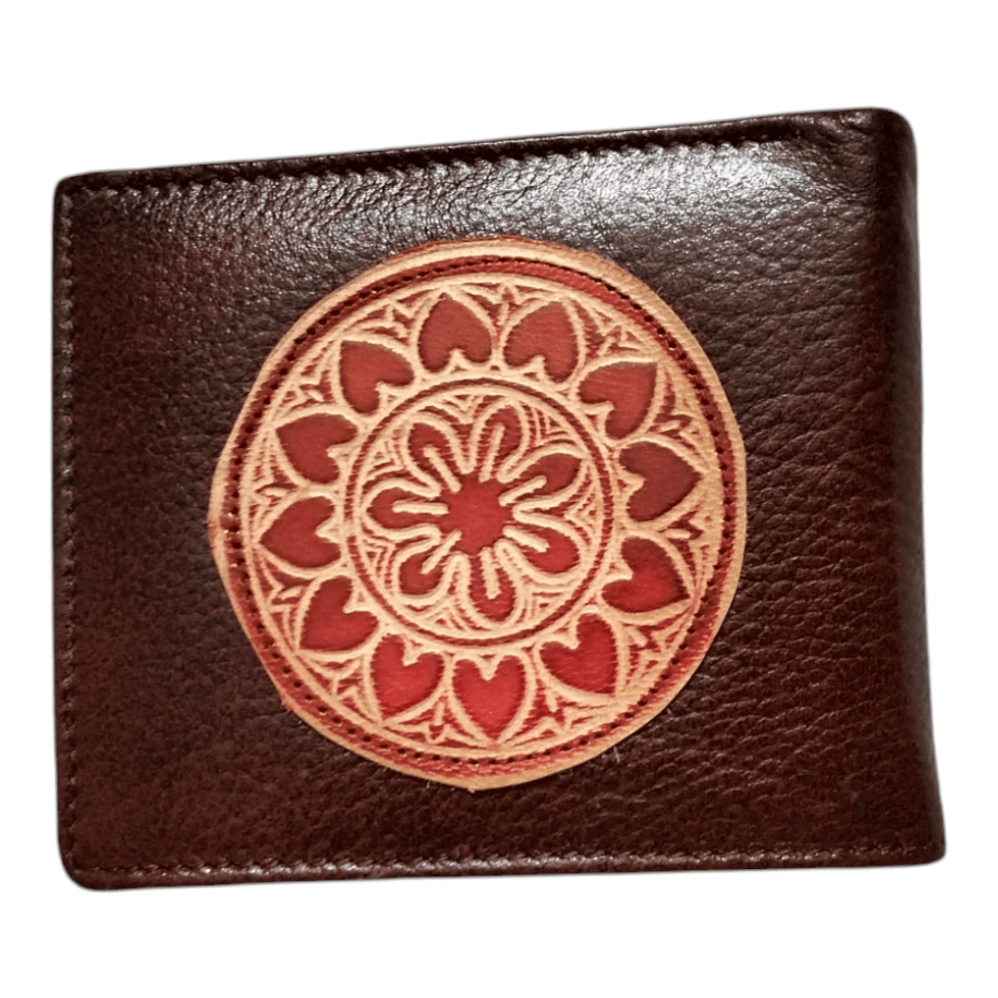 Traditional Shantiniketan 2 Fold Leather Wallet Purse for Men - AP BAG BHANDAR