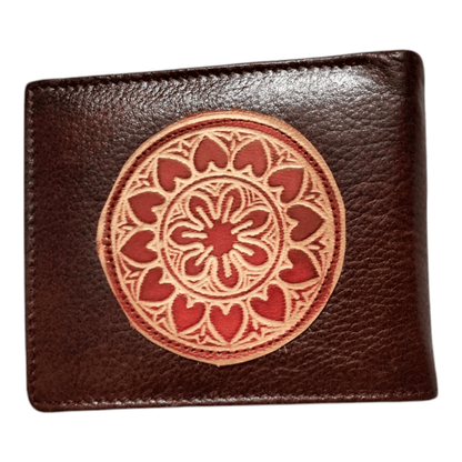 Traditional Shantiniketan 2 Fold Leather Wallet Purse for Men - AP BAG BHANDAR