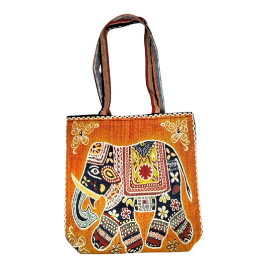 Handcrafted Shantiniketan Cotton Tote Bag – Traditional Bengali Art