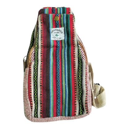 Handcrafted Mini Crossbody Bag – Shantiniketan Art in Cotton and Himalayan Hemp
