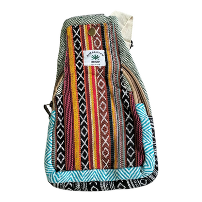 Handcrafted Mini Crossbody Bag – Shantiniketan Art in Cotton and Himalayan Hemp