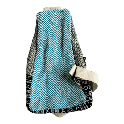 Handcrafted Mini Crossbody Bag – Shantiniketan Art in Cotton and Himalayan Hemp