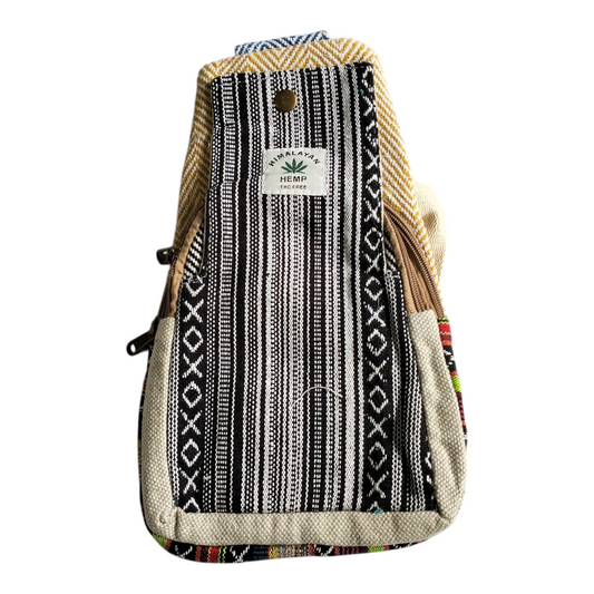 Handmade Shantiniketan Cotton Mini Crossbody Bag – Vintage Indian Sling & Himalayan Hemp Fusion for Women