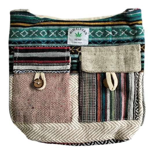 Shantiniketan Style Cotton Sling Bag – Himalayan Hemp Jhola Bag for Women