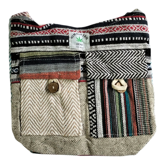 Shantiniketan Style Cotton Sling Bag – Himalayan Hemp Jhola Bag for Women