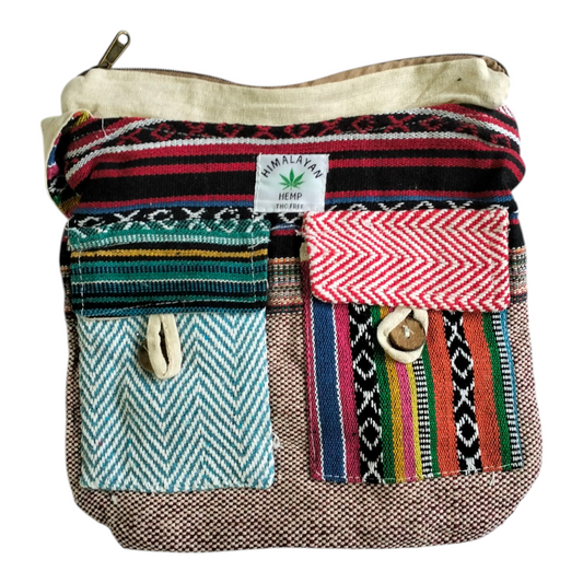 Shantiniketan Style Cotton Sling Bag – Himalayan Hemp Jhola Bag for Women