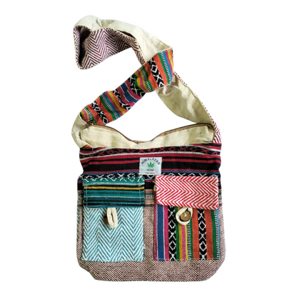 Shantiniketan Style Cotton Sling Bag – Himalayan Hemp Jhola Bag for Women