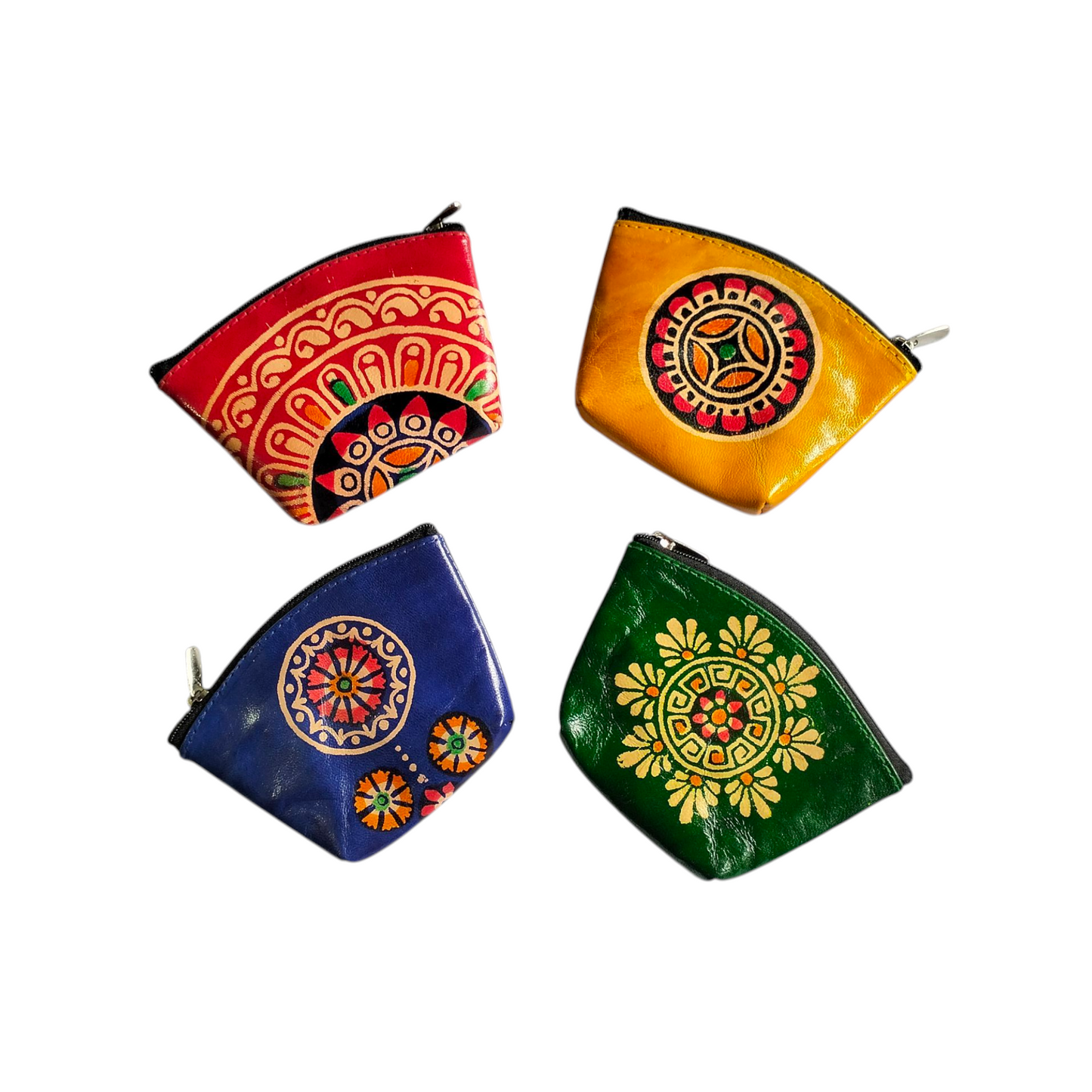 Traditional Shantiniketan Small Pouch Bags – Pack of 4, Handcrafted & Art-Inspired