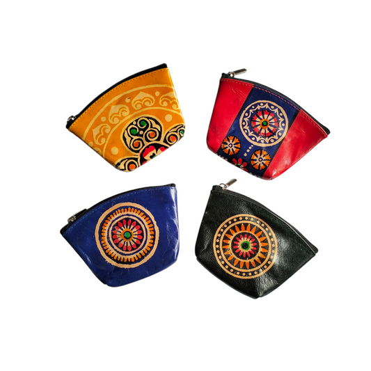 Traditional Shantiniketan Small Pouch Bags – Pack of 4, Handcrafted & Art-Inspired