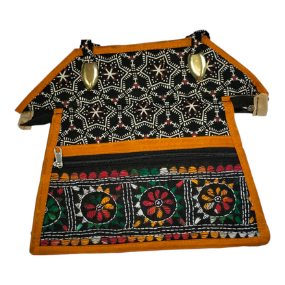 Traditional Shantiniketan Design Cotton Handbag for Women | Ethnic Small Size