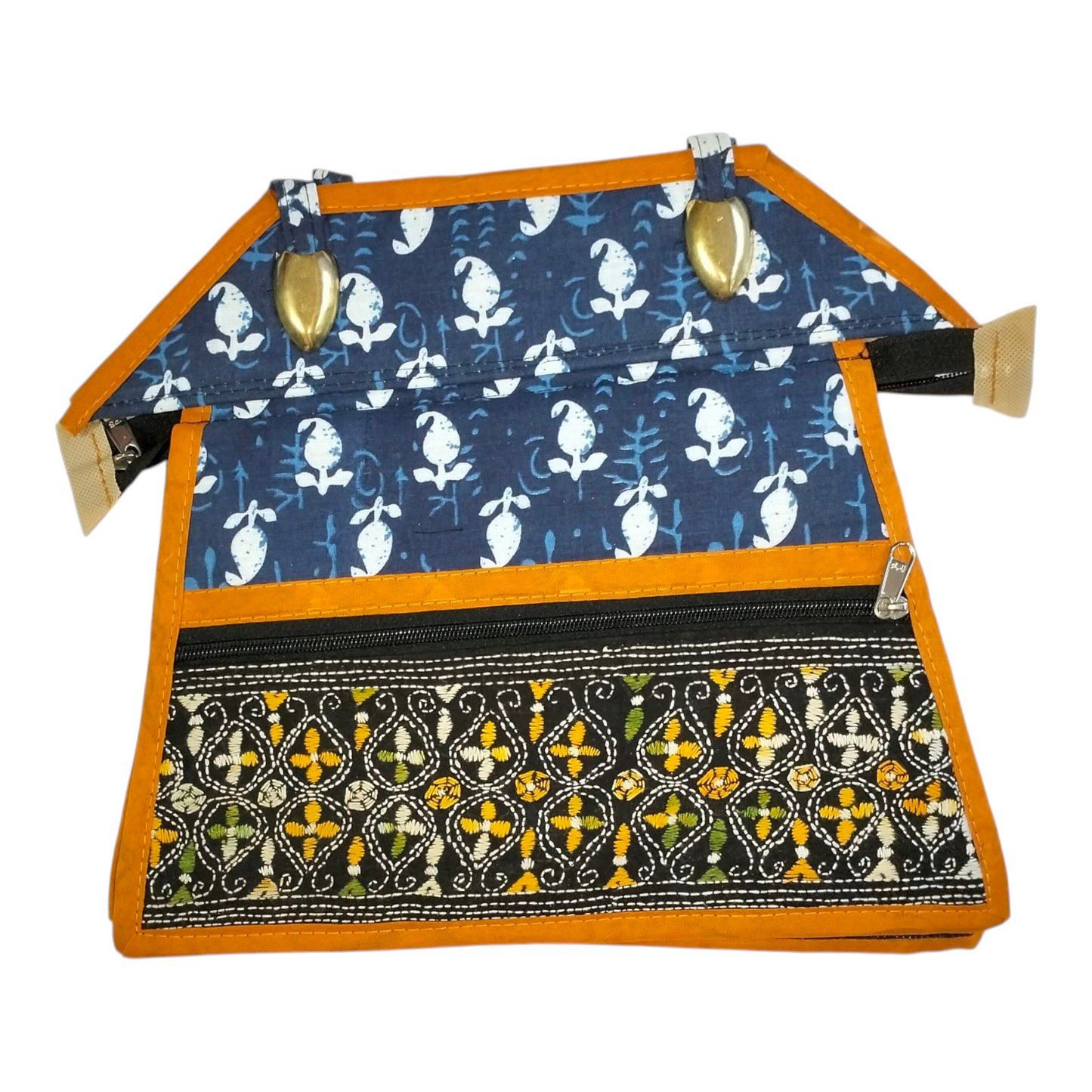 Traditional Shantiniketan Design Cotton Handbag for Women | Ethnic Small Size