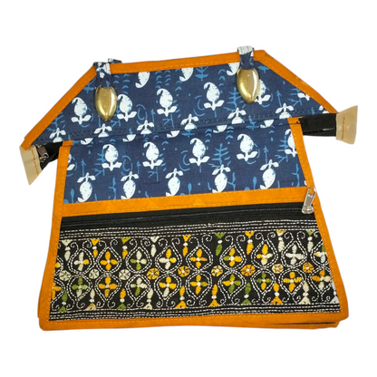 Traditional Shantiniketan Design Cotton Handbag for Women | Ethnic Small Size