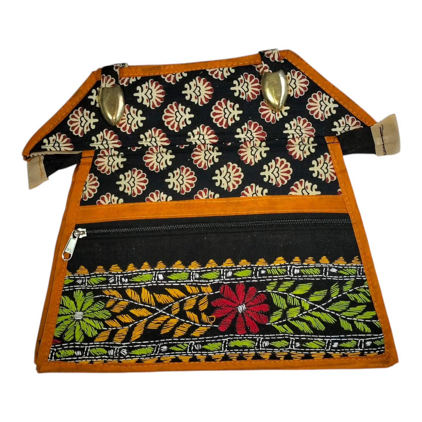Traditional Shantiniketan Design Cotton Handbag for Women | Ethnic Small Size