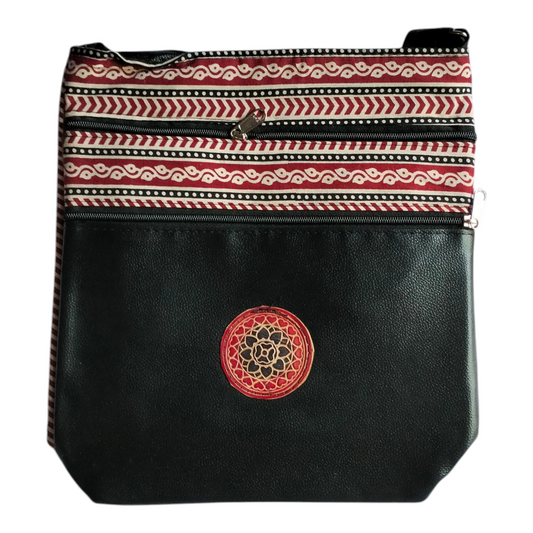 Traditional Shantiniketan Handmade Crossbody Sling Bag – Traditional Art for Women