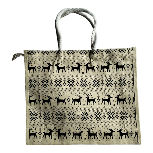 Jute Tote Bag Shantiniketan Style - Spacious Printed Design Eco-Friendly