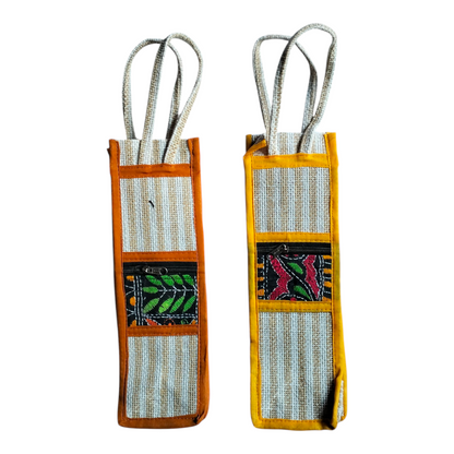 Eco-Friendly Jute Water Bottle Bag – Pack of 2 | Reusable & Durable Carry Bags for 1 Litre Bottles