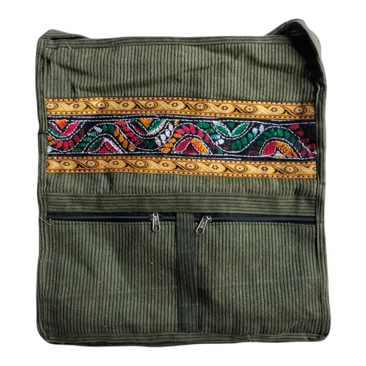 Handcrafted Traditional Shantiniketan Style Cotton Sling Jhola Bag | Crossbody Ethnic & Eco-Friendly
