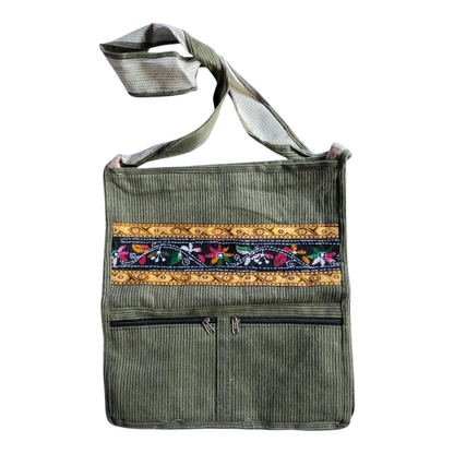 Handcrafted Traditional Shantiniketan Style Cotton Sling Jhola Bag | Crossbody Ethnic & Eco-Friendly